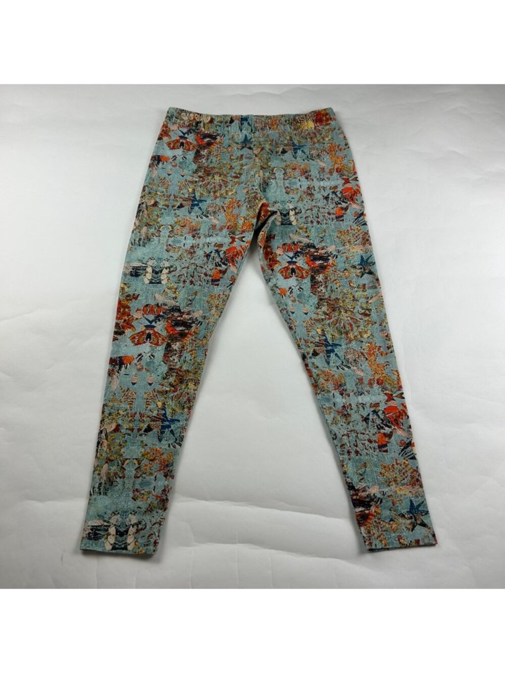 Soft Surroundings Bright Wearable Art Cotton Jersey High Rise Leggings M
